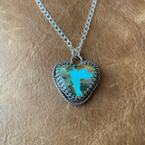 Baja Turquoise Heart Sterling Silver Necklace.