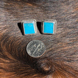 Kingman Turquoise with Sterling Silver Post earrings