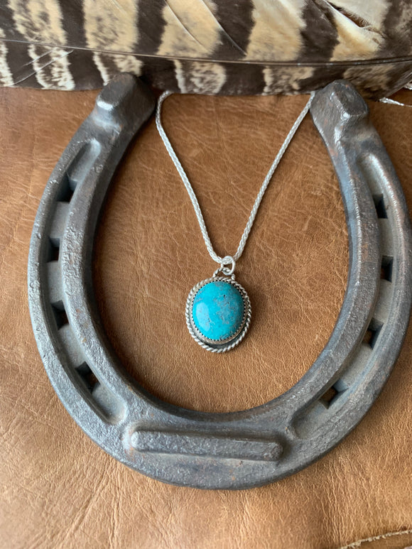 Stormy Mountain Turquoise Sterling Silver Necklace