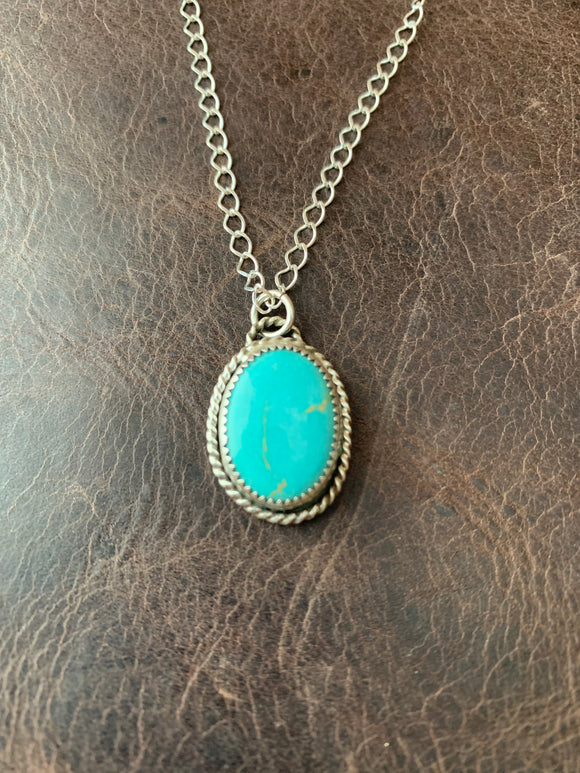 Tyrone Turquoise Sterling Silver Necklace