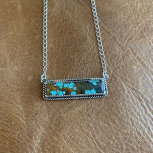 Beautiful # 8 Turquoise Bar Necklace
