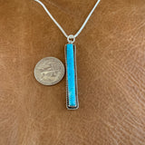Hanging Kingman Turquoise Bar Necklace
