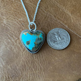 Baja Turquoise Sterling Silver Heart Necklace
