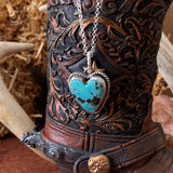 Baja Turquoise Sterling Silver Heart Necklace