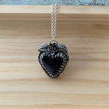 Blue Goldstone Heart Sterling Silver Necklace.