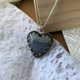 Amethyst Cathedra Sterling Silver Heart Necklace