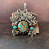 Beautiful #8 Turquoise Feather with Pendant