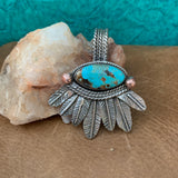 Baja Turquoise Feather Pendant