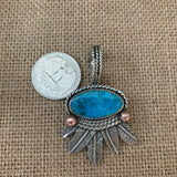 Kingman Turquoise Feather with Pendant
