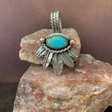Turquoise and Feather Pendant