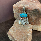 Tiny Turquoise Feathers with Pendant
