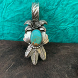 Small Turquoise and Feather Pendant