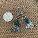 Sterling Silver Feather hook earrings