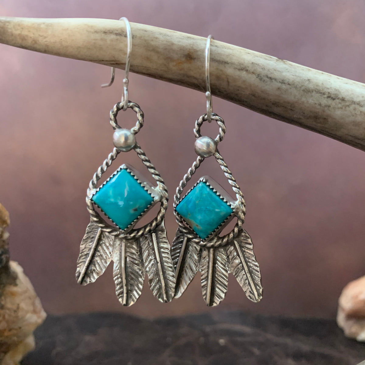 Silver Feather Hook Earrings