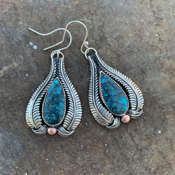 Hubei Turquoise Sterling Silver hooked earring