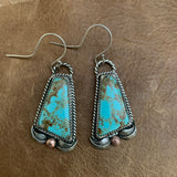 #8 Turquoise Sterling Silver hooked earring