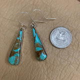 Simple pair of Baja Turquoise hooked earrings