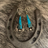 Lovely Kingman Turquoise Sterling Silver hooked earring