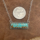 # 8 Turquoise Bar and Sterling Silver Necklace