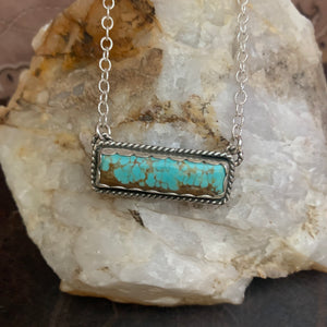 # 8 Turquoise Bar and Sterling Silver Necklace