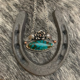 Stunning Turquoise oval bar necklace