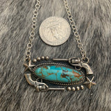 Stunning Baja Turquoise oval bar necklace
