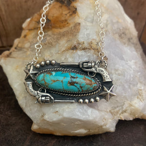 Stunning Baja Turquoise oval bar necklace