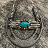 Stunning Hubei Turquoise oval Bar Necklace