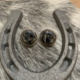 Iron Buffalo Round Post earrings