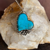 Lovely Turquoise heart Sterling Silver Necklace