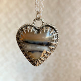 Montana Agate heart Sterling Silver Necklace