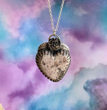 Purple Jasper heart Sterling Silver Necklace