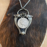 Blue Brazilian Sodalite heart Sterling Silver Necklace