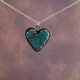 Baja Turquoise heart Sterling Silver Necklace