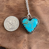 Baja Turquoise heart Sterling Silver Necklace