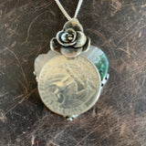 Ocean Jasper Heart Sterling Silver Necklace.