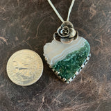 Ocean Jasper Heart Sterling Silver Necklace.