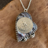 Purple lace agate Heart Sterling Silver Necklace