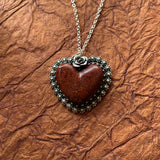 Red  jasper heart Necklace