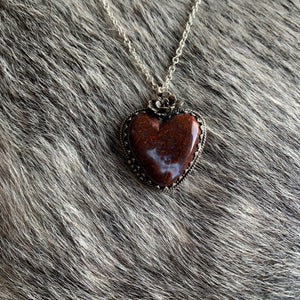 Red lace agate heart Necklace