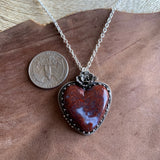 Red lace agate heart Necklace