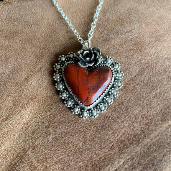 Red Jasper heart Necklace