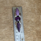 Lovely Purple 3 Stone statement ring size 7