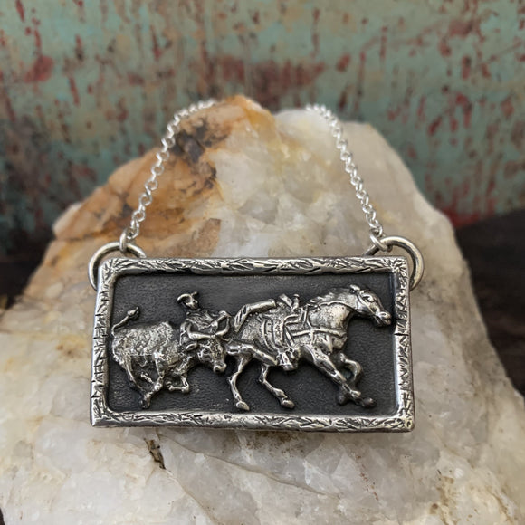 Steer wrestler Rodeo necklace