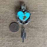 Kingsman Turquoise  western heart pendant