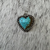 Turquoise Heart Sterling Silver Necklace.