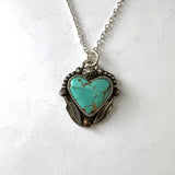 Turquoise  western heart pendant