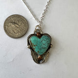 Turquoise western heart pendant
