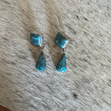 Stunning Kingman Turquoise Sterling Silver post earring