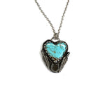 Baja Turquoise heart Sterling Silver Necklace